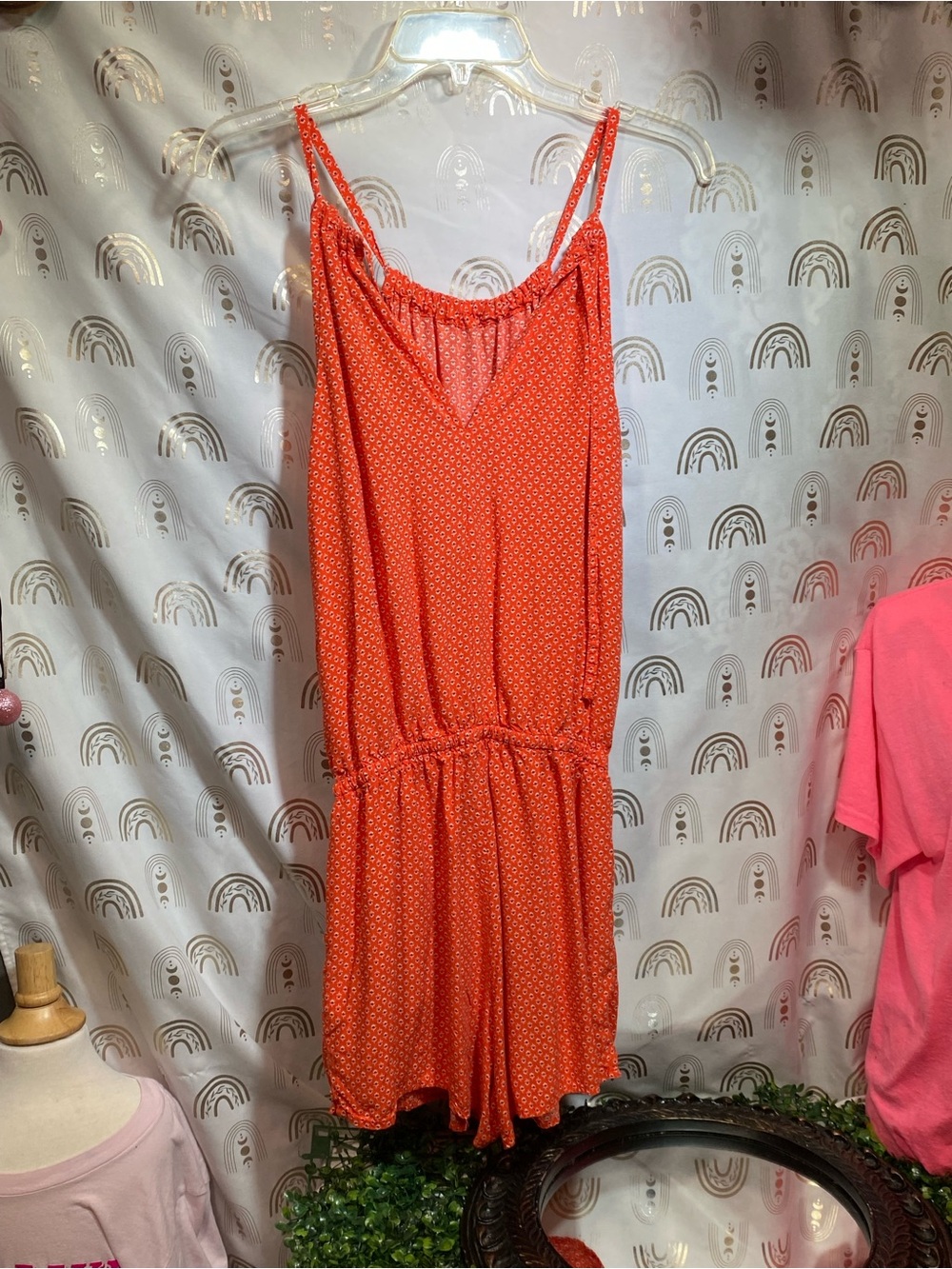 Old Navy Orange Printed Romper